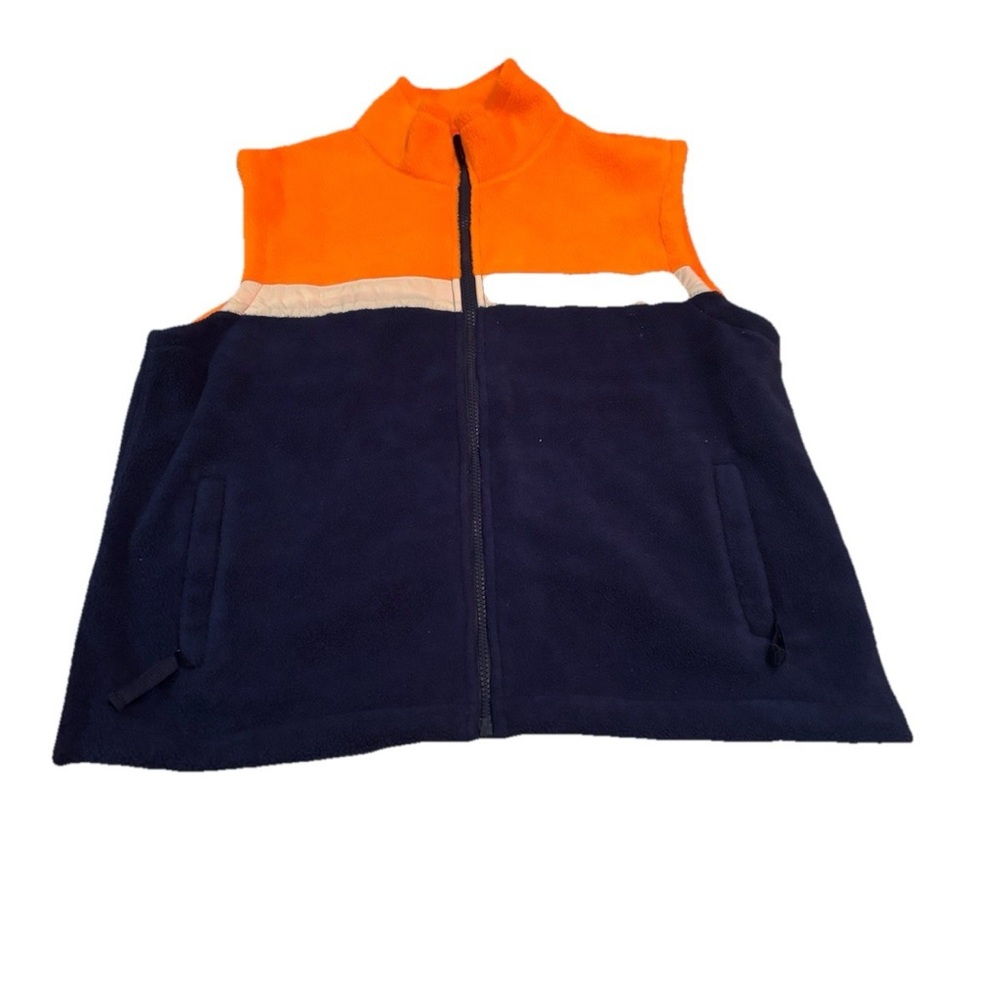 Vibrant Orange and Navy y2k 90s medium polyester VEST hip hop rap vest